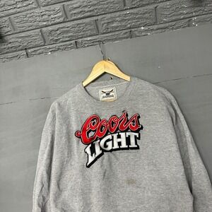 Vintage Oarsman 913 Coors Light Sweatshirt Mens XL Gray Embroidered Crewneck